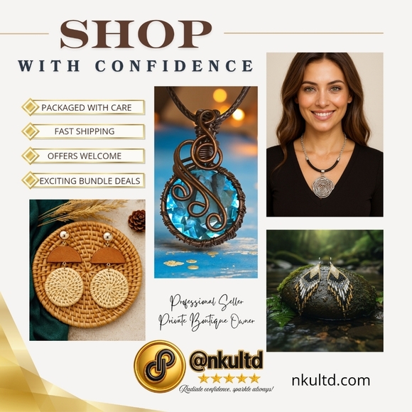 Boho Chic Handwoven Spiral Navy Wood Gold Dangle Earrings Handmade Jewelry - Picture 3 of 15